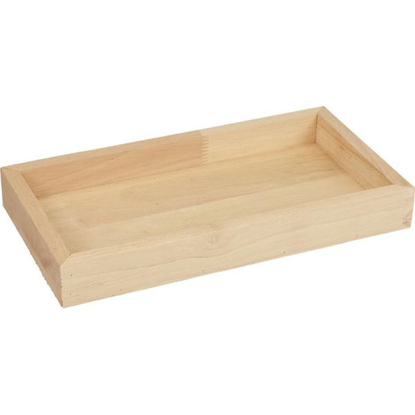 Vassoio In Legno Naturale Rettangolo Accessorio Decorativo 34X20X3,5 Cm-image