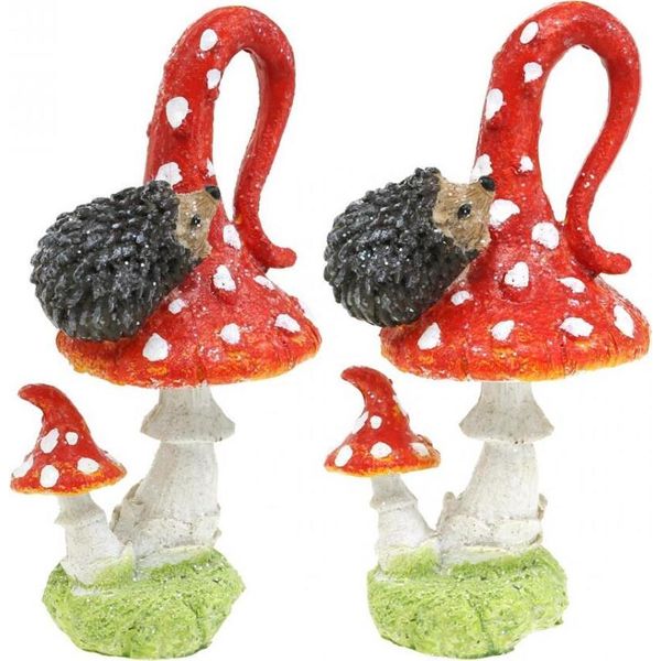 Fly Agaric Riccio Decorazione Autunno Fungo Glitter Decorazione Da Tavolo 14Cm 2Pcs-image