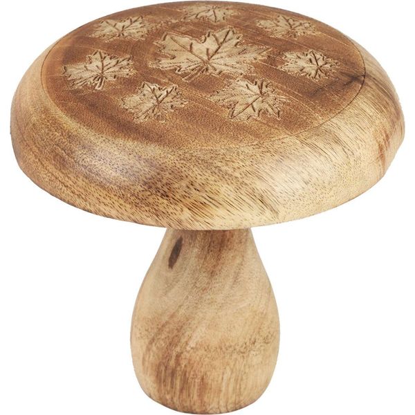 Decorazione A Fungo In Legno Decorazione Autunnale In Legno 15Cm Fatta A Mano-image