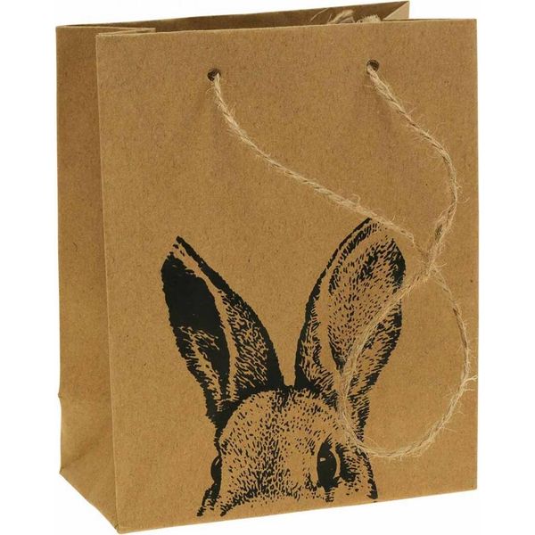 Sacchetto Di Carta Per Regali Di Pasqua Coniglietto Marrone 16X6,5X20Cm Set Di 6 Decorazioni Sostenibili Regalo Di Pasqua-image