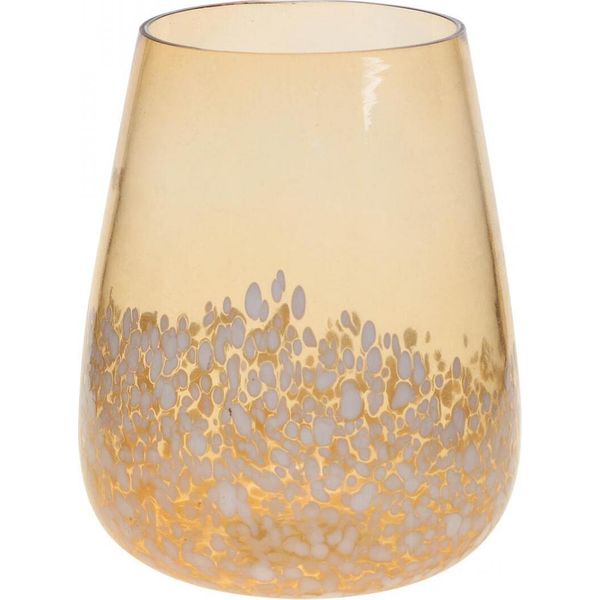 Lanterna In Vetro Porta Tea Light Decorazione Da Tavolo Marrone Bianco Ø10Cm-image