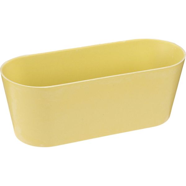 Ciotola Per Piante In Plastica Giallo Decorazione Ovale 27×11×10 Cm Set Di 3-image