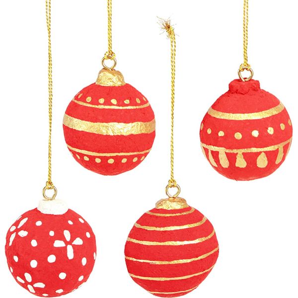 Decorazioni Natalizie In Cartapesta Gioielli Fatti A Mano Per Le Feste, 4 Pezzi-image