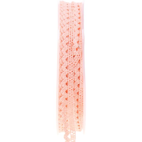 Nastro Decorativo In Pizzo Salmone 9Mm 20M - Pizzo All'uncinetto Per Decorazioni Fai Da Te O Regali-image