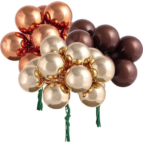 Mini Baubles Natalizi Filo Di Vetro Marrone Oro 25Mm 140 Pz Decorazioni Natalizie Decorazioni Per Albero Di Natale-image