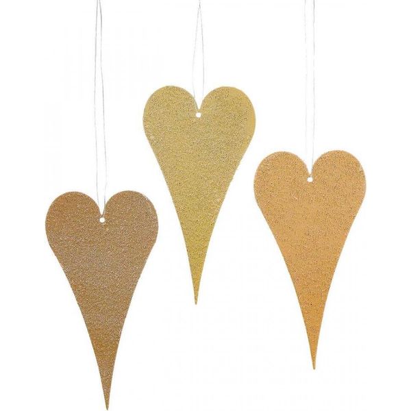 Cuori Di Metallo Per Finestra Appesi 6 Pezzi, Cuori Di Decorazione Beige/Giallo/Arancio 15 Cm, Decorazione Primaverile, Matrimonio, San Valentino-image
