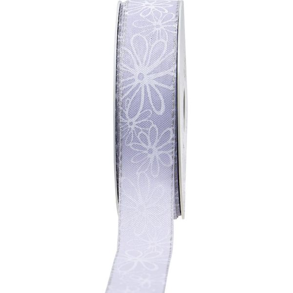 Nastro Regalo Viola Fiori Lilla 25Mm 18M - Nastro Decorativo Impermeabile Per Decorazioni Da Tavola, Artigianato E Regali-image
