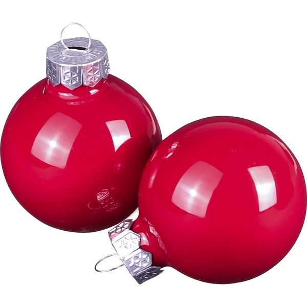 Baubles Natalizi In Vetro Rosso Ø4Cm, Set Di Baubles Per Albero Di Natale, 24 Pezzi-image