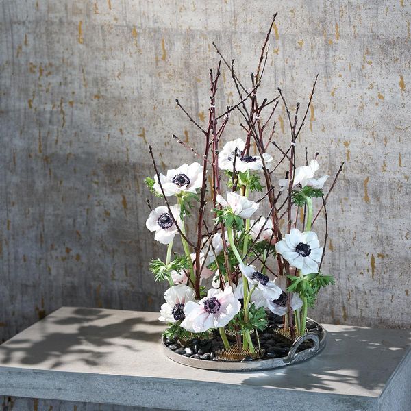 Spina Ikebana Kenzan A Quarto Di Cerchio Per Composizioni Floreali Artificiali Ottone Argentato 80×80 Mm-image