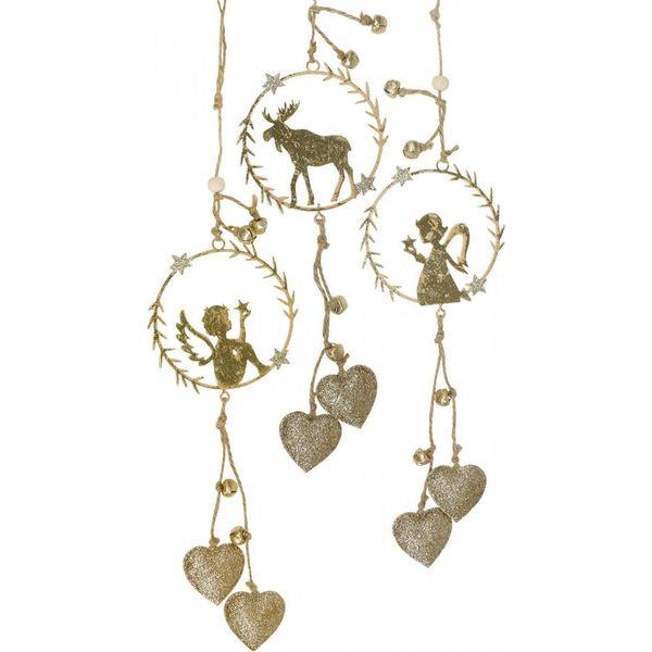 Decorazione Per Finestra Corona Di Avvento In Metallo Angelo Renna Ø9Cm Set Di 3 Decorazioni Natalizie-image