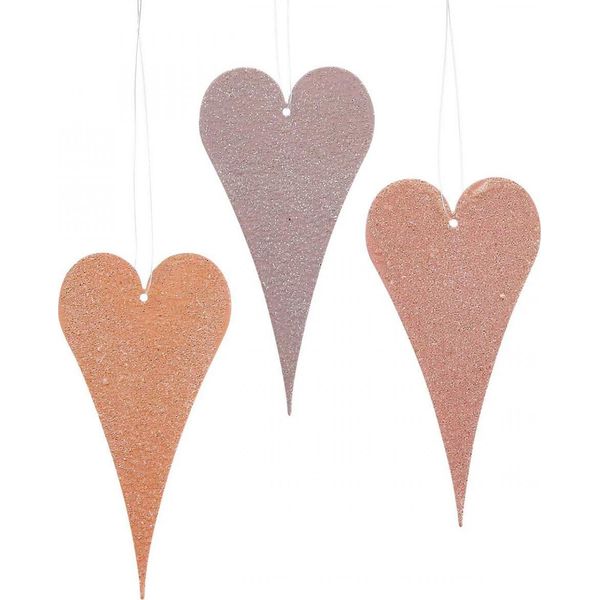 Decorazione Romantica Appesa Cuori In Metallo 15Cm Arancio/Viola Set Di 6 Decorazione Matrimonio San Valentino-image