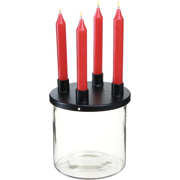 Portacandele Portacandele Decorativo A Bastoncino In Vetro H11Cm Ø10Cm-image