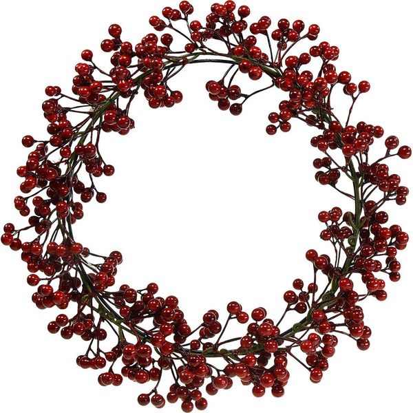Decorazione Natalizia Ghirlanda Di Bacche Rosso Festivo Ghirlanda Porta Piante Artificiali Decorazione Da Tavolo Ø35Cm-image