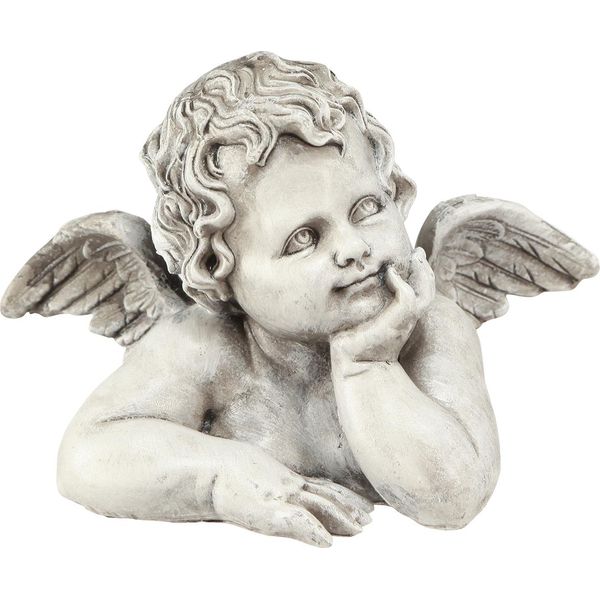 Busto Di Angelo Come Decorazione Di Tomba E Figura Commemorativa - Angelo Decorativo In Poliresina 16X10X11,5 Cm, Resistente Alle Intemperie E Ricco Di Dettagli Per La Progettazione Di Tombe (Set Di 2)-image