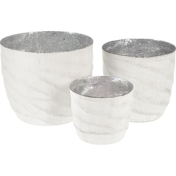 Elegante Set Di Lanterne In Metallo Bianco Argento, Porta Tealight 3 Misure Ø8/10/12,5 Cm Accogliente Decorazione Da Tavola-image