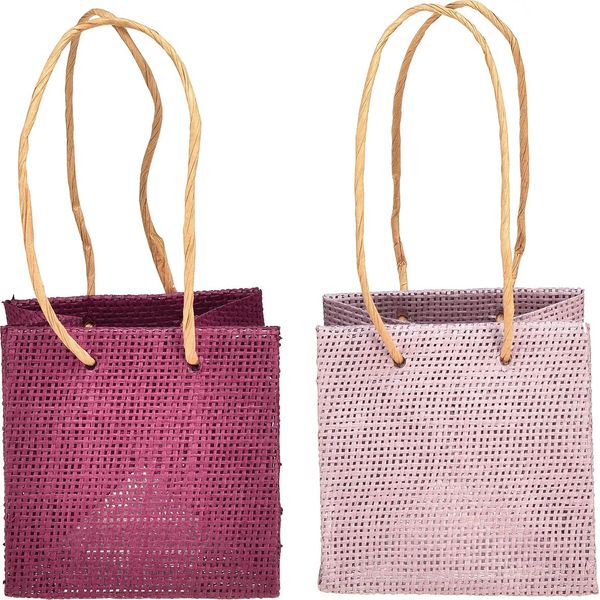 Sacchetto Regalo Con Manici Rosa Bordeaux 10,5 Cm Borsa Da Trasporto 8 Pezzi Confezione Regalo-image