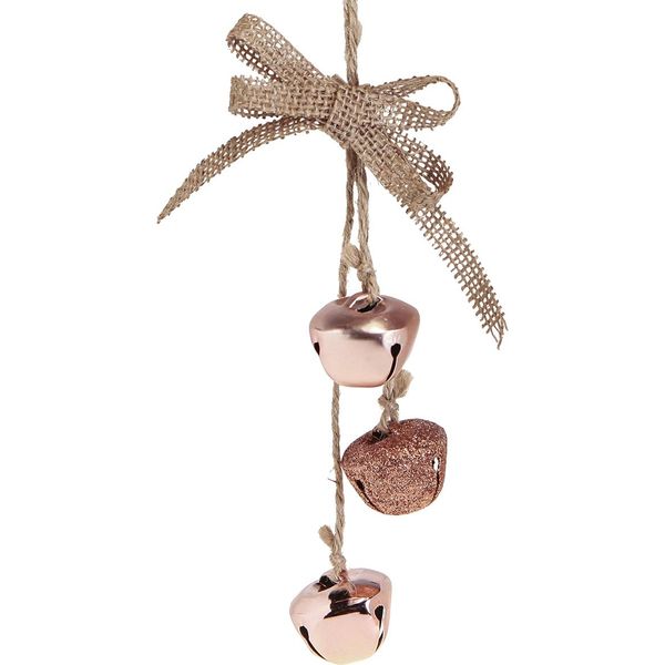 Campane Di Natale Rosa Rame Decorazioni Per L'albero Di Natale Ø3,5 Cm Set Di 3 Decorazioni Lucide Opache-image