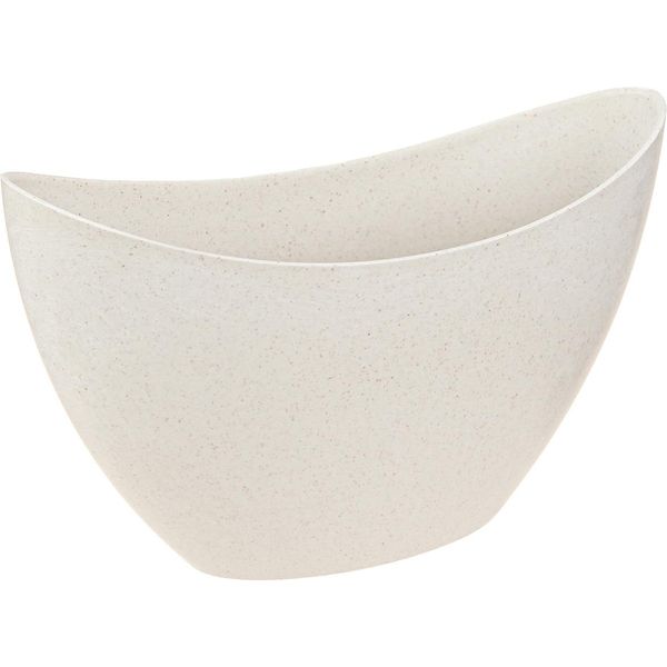Fioriera Beige In Plastica Decorativa Ovale 24X10X15Cm Set Di 3-image