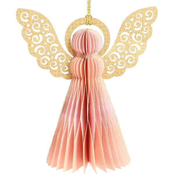 Ciondoli Angeli Di Carta Decorativi Per L'albero Di Natale E La Tavola, 4 Pezzi-image