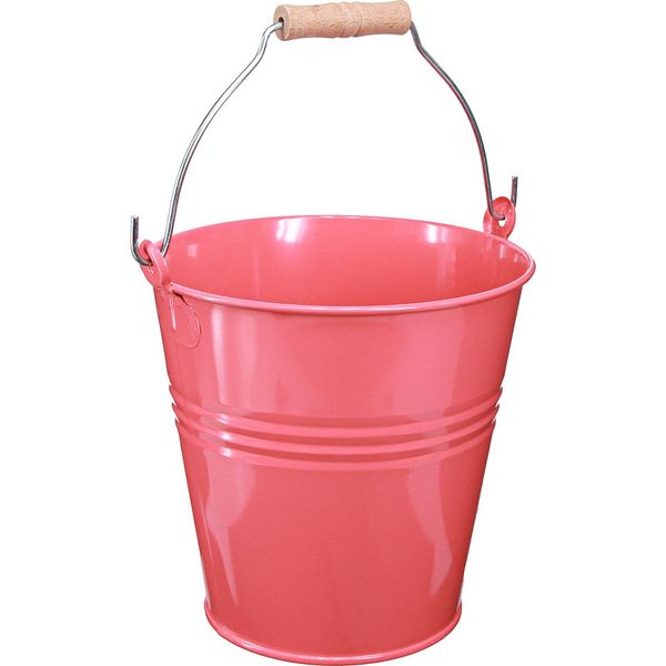 Secchio Deco Rosa Vaso Da Fiori In Metallo 26X22,5X23Cm 6L Vaso Da Fioriera Giardino Deco-image