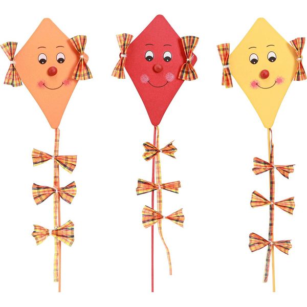 Draghi Autunnali In Legno Su Bastoncini, Figure Decorative Colorate, Set Di 8 9,5 Cm, Decorazioni Floreali, 12 Pezzi-image