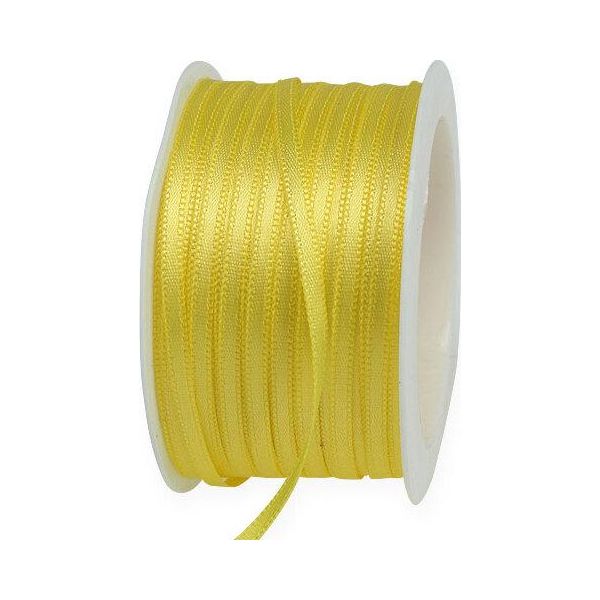 Nastro Di Raso Giallo Di Alta Qualità 3 Mm X 50 M Nastro Regalo Nastro Decorativo-image