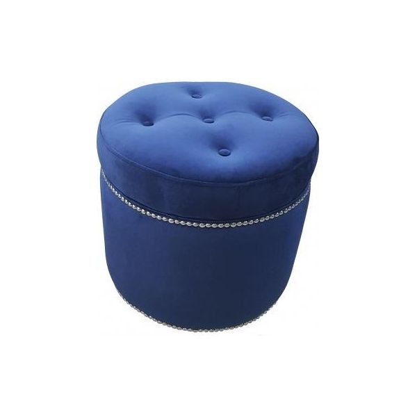 Chesterfield Pouf Tessile Sgabello Rotondo Sgabello Imbottito Sedile Sgabello Nuovo-image