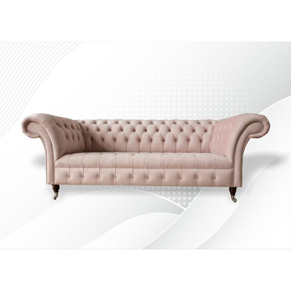 Divano Chesterfield A 3 Posti Rosa Design Divani Imbottiti Divani In Pelle Divani In Pelle-image