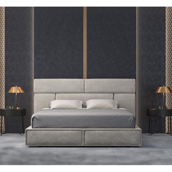 Letti Design Letto Matrimoniale Matrimonio Moderno Hotel Telaio Camera Da Letto Mobili Di Lusso-image