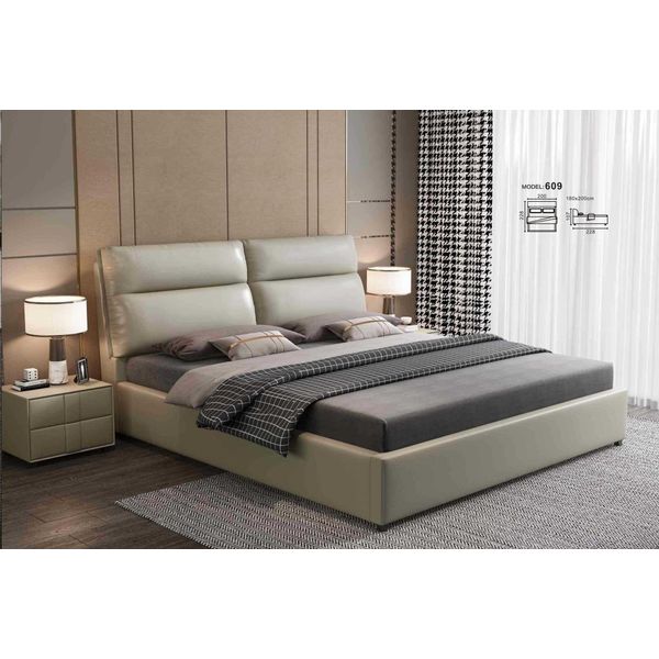 Letto Di Design Camera Da Letto Tessile Rivestimento In Pelle Hotel Letti Moderni 180X200Cm Nuovo-image