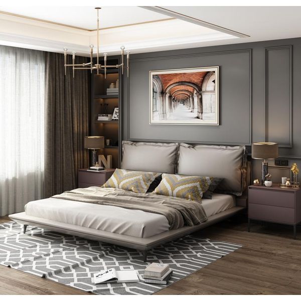 Letto Matrimoniale Letto Matrimoniale Design Lusso Letti Imbottiti Letto Di Design Letto Tessile-image