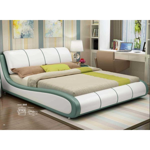 Letto Di Design Camera Da Letto Matrimoniale Letti In Pelle Hotel Tappezzeria Di Lusso 180X200Cm-image