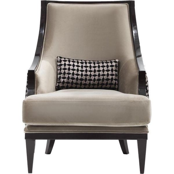Poltrona Wing Chair Poltrona Monoposto In Tessuto Grigio Soggiorno Classicoе-image
