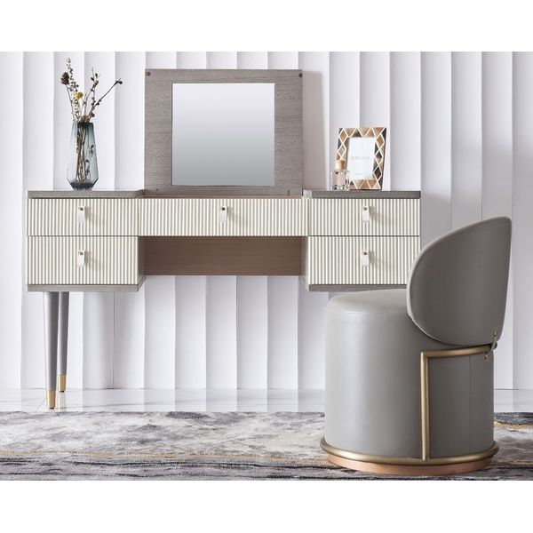 Tavolo Consolle Classica Specchio Comò Tavolino Da Camera Da Letto Sgabello Set-image