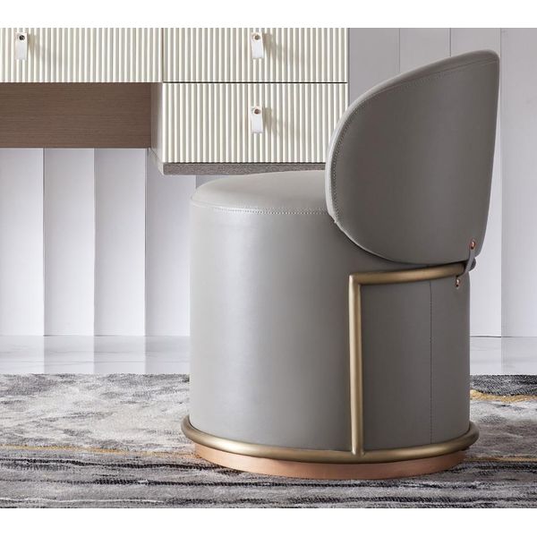 Sgabello Design Tappezzeria Poggiapiedi Ottomana Seduta Pelle Chaise Lounge Poltrona Pufa-image