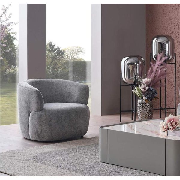 Poltrona Elegante Soggiorno Mobili Morbidi Grigio Design Lounge Club Monoposto-image