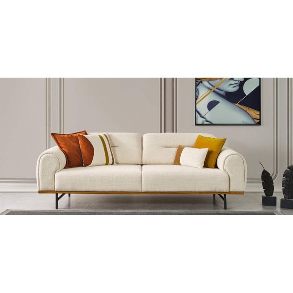 Divano Moderno 3 Posti Lusso Beige Design Mobili In Salotto Divani-image