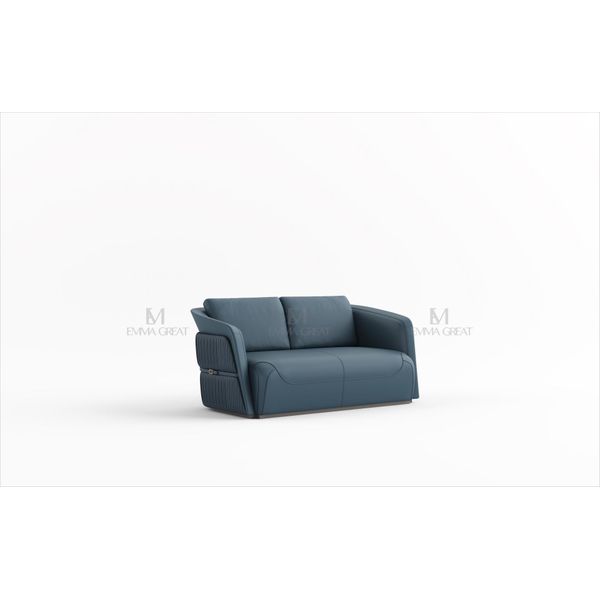 Divano A Due Posti Di Design Divano A 2 Posti Imbottito Set Divani Divani Blu Lusso-image