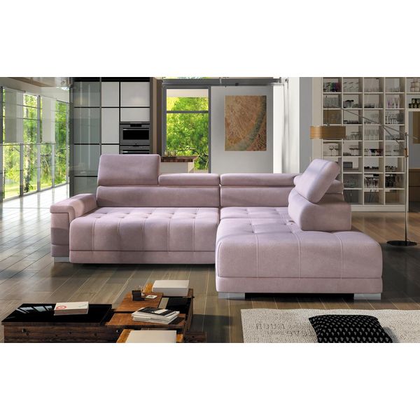 Divano Ad Angolo Divano A L Zona Giorno Divano Ad Angolo Design Divano Moderno Tessuto Nuovo Rosa-image
