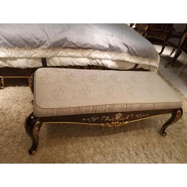 Chaise Lounge Divano Stile Antico Chaise Longue Barocco Rococò Panca Tessuto-image