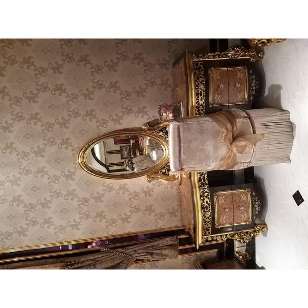 Comò + Specchio + Sgabello Comò Console Di Lusso Camera Da Letto Barocco Rococò-image