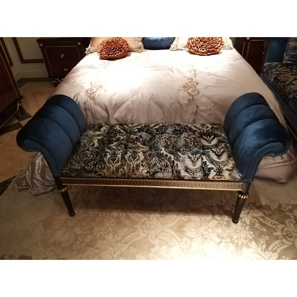 Chaise Lounge Divano Stile Antico Chaise Lounge Divano Chaise Tessile Pouf Barocco-image