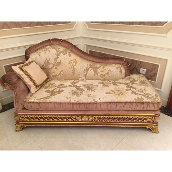 Chaiselongues Divano Antico Stile Lounger Tessile Barocco Rococò Divano Chaise Chaise Nuovo-image