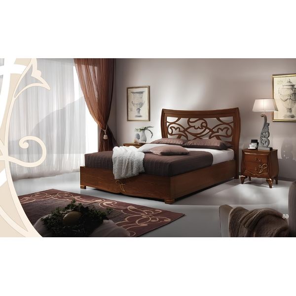 Letto Matrimoniale Letti Telaio Letto Legno Camera Da Letto Matrimoniale Marrone Moderno 160X200-image