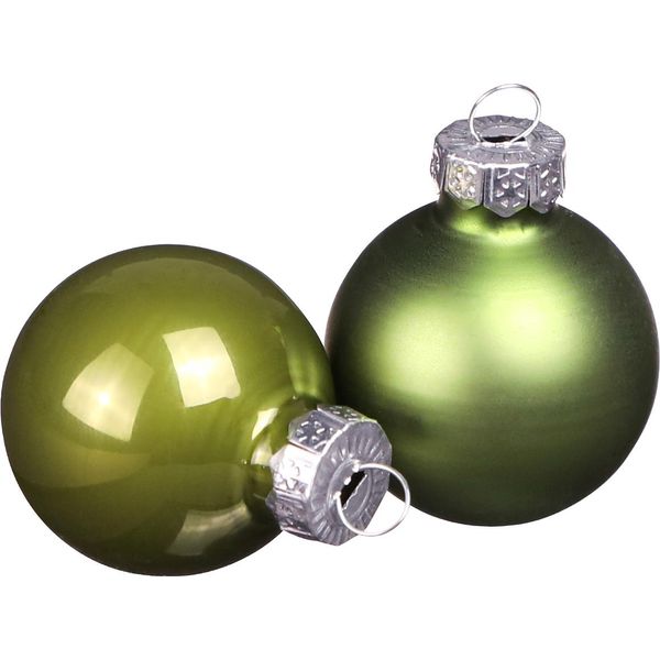Mini Baubles Di Natale In Vetro Verde Chiaro 3Cm Set 22 Decorazioni Per Albero Di Natale-image