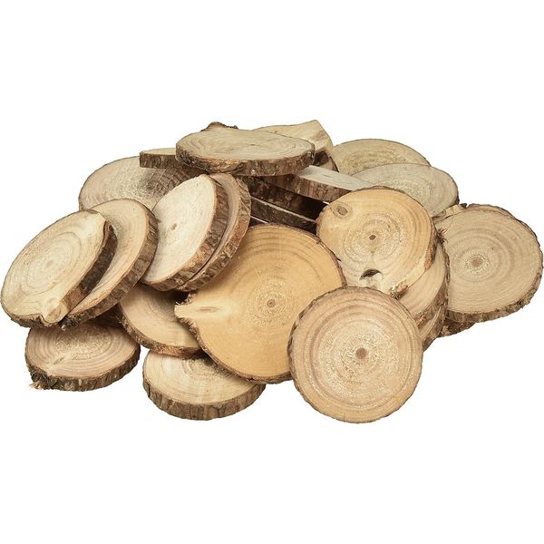 Dischi Artigianali In Legno Rustico Per Decorazioni Creative E Progetti Fai-Da-Te-image