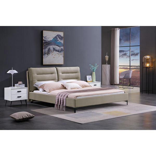 Mobili Letti Letto Matrimoniale Camera Da Letto Letto Matrimoniale Di Lusso Beige Arredamento Alberghiero-image