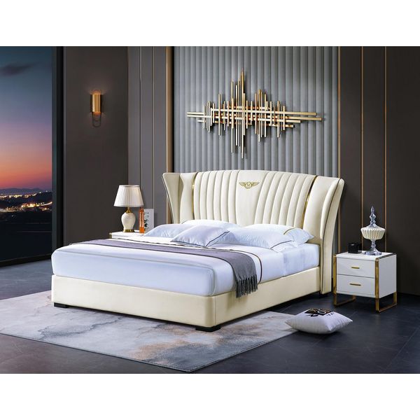 Letto In Legno Letto Matrimoniale In Vero Legno Camera Da Letto Letti Hotel 180X200Cm Letto In Pelle-image