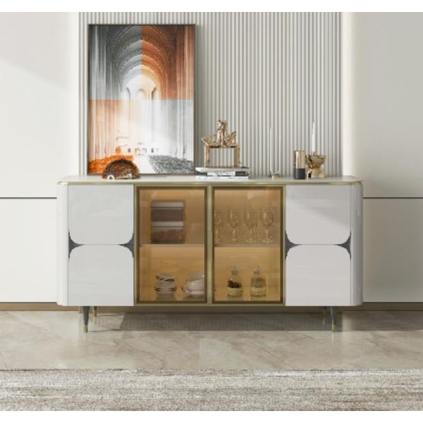 Cassettiera In Legno Credenza Bianca Mobile Credenza Moderna Nuovo-image