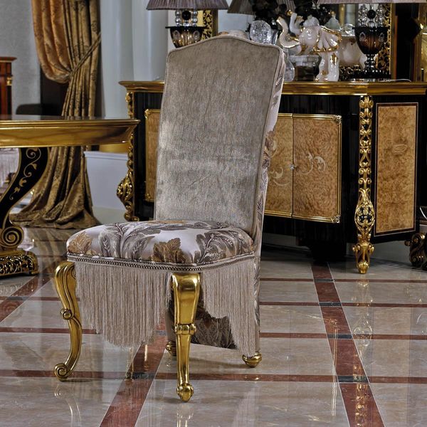 1X Sedia Trono Poltrona Set E61 Sala Da Pranzo Designer Legno Stile Antico Barocco Rococò-image